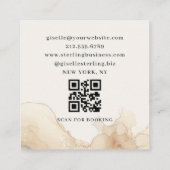 Massagetherapeut Waterverf QR Code Gold Folie Vierkante Visitekaartje (Achterkant)