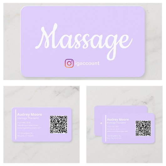 Massagetherapeut Welzijn Templates QR Code Visitekaartje