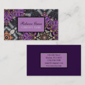 massagetherapeut Yoga Paarse bohemian Visitekaartje (Voorkant / Achterkant)