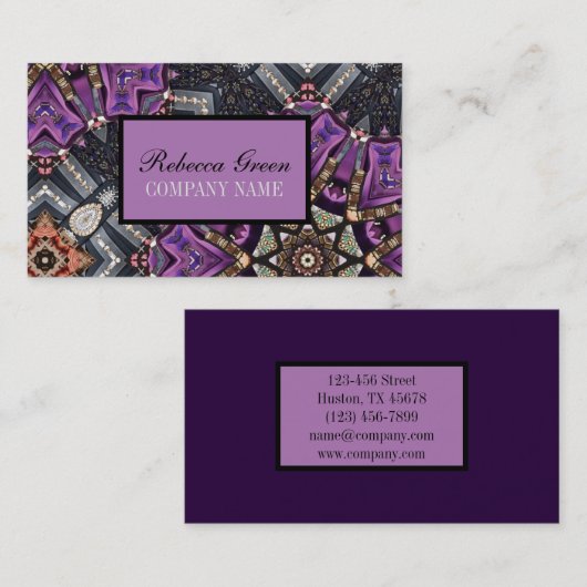 massagetherapeut Yoga Paarse bohemian Visitekaartje (Voorkant / Achterkant)
