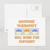 Massagetherapeut ... Zal werken voor cupcakes Briefkaart (Voorkant / Achterkant)