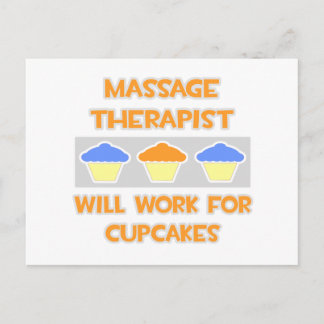 Massagetherapeut ... Zal werken voor cupcakes Briefkaart