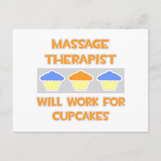 Massagetherapeut ... Zal werken voor cupcakes Briefkaart (Voorkant)