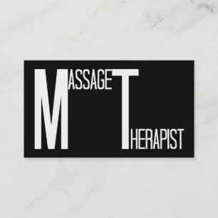 Massagetherapeut Zwart Eenvoudig Visitekaartje