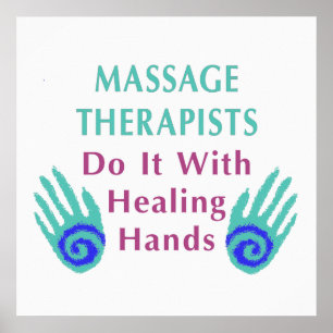 Massagetherapeuten doen het met helende handen poster