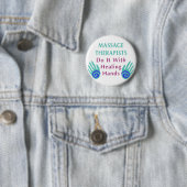 Massagetherapeuten doen het met helende handen ronde button 5,7 cm (In situ)