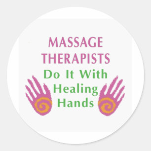 Massagetherapeuten doen het met helende handen ronde sticker