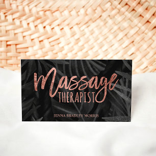 Massagetherapeutisch script roos goudpalmblad visitekaartje