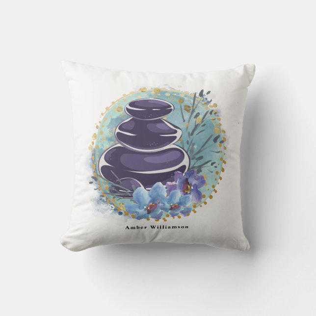 Massagetherapeutische Salon Spa Stylist Zen Stenen Kussen (Voorkant)