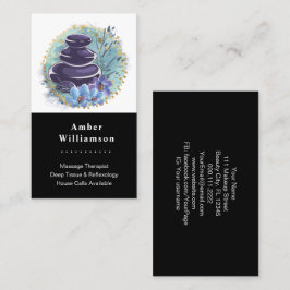 Massagetherapeutische Salon Spa Stylist Zen Stenen Visitekaartje