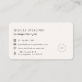 Massagetherapeutus Vrouwelijke Professional Visitekaartje (Achterkant)