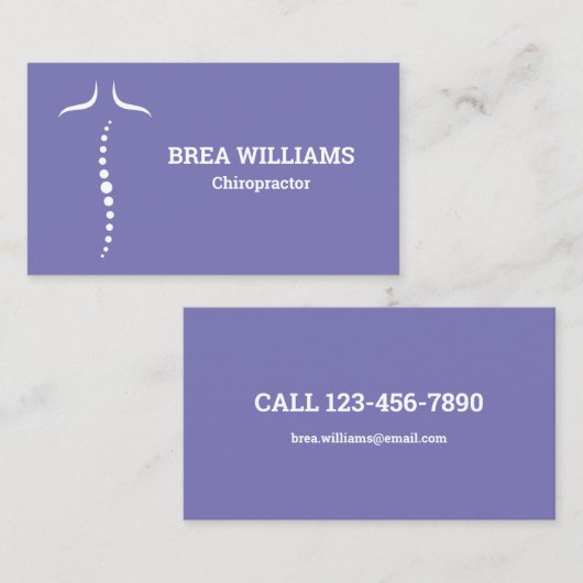 Massagetherapie 2022 met chiropractic Chiropractor Visitekaartje (Voorkant / Achterkant)