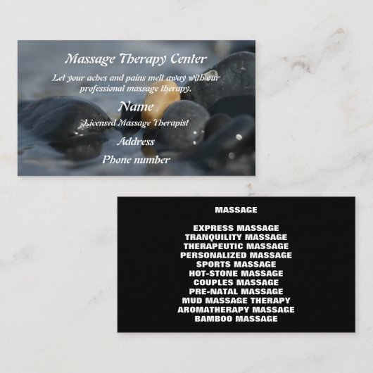 Massagetherapie #2 visitekaartje (Voorkant / Achterkant)