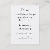 Massagetherapie... Afsprakenkaartje (Achterkant)