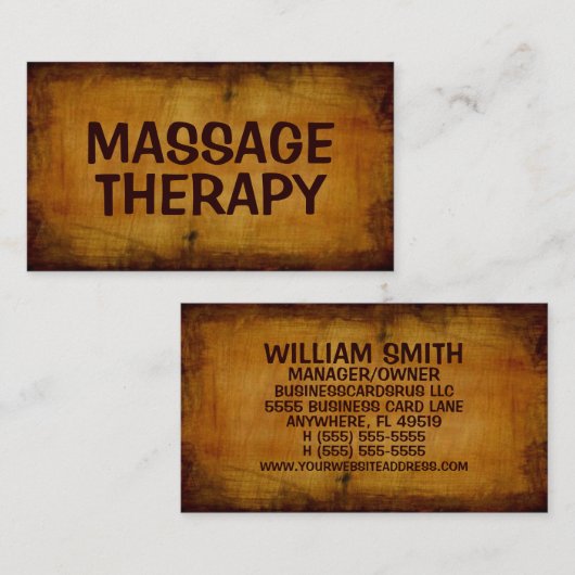 Massagetherapie Antiek Visitekaartje (Voorkant / Achterkant)