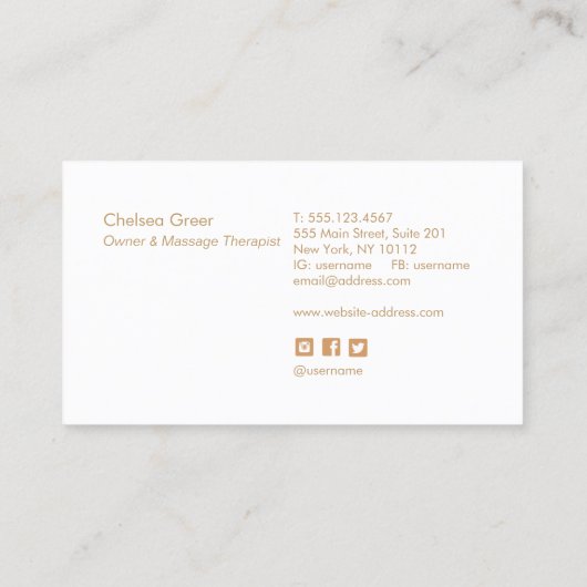 Massagetherapie Aromatherapie Spa Visitekaartje (Achterkant)