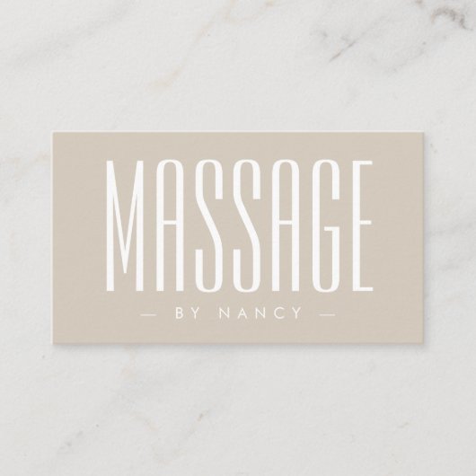 Massagetherapie Beige Visitekaartje (Voorkant)