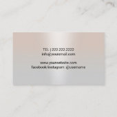 Massagetherapie Blauwe Lotus Moderne Zilveren Salo Visitekaartje (Achterkant)