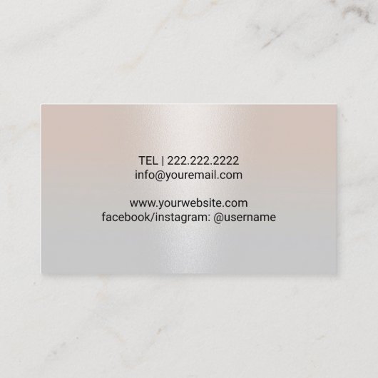 Massagetherapie Blauwe Lotus Moderne Zilveren Salo Visitekaartje (Achterkant)