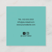 Massagetherapie - Blauwgroen hellinghanden en Lotu Vierkante Visitekaartje (Achterkant)