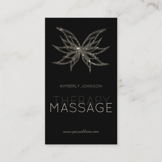 Massagetherapie Bloedbloem Kaart Visitekaartje (Voorkant)