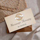Massagetherapie Boho Elegant Script Healing Hands Visitekaartje