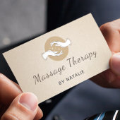 Massagetherapie Boho Elegant Script Healing Hands Visitekaartje