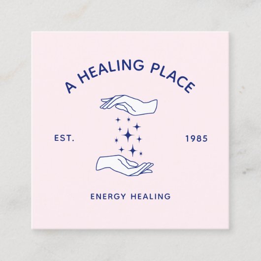 Massagetherapie Boho Healing Handen Wellness Vierkante Visitekaartje (Voorkant)