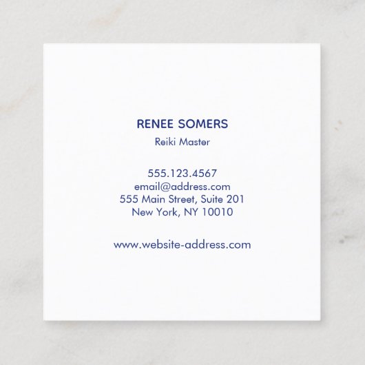 Massagetherapie Boho Healing Handen Wellness Vierkante Visitekaartje (Achterkant)