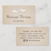 Massagetherapie Boho Script Moderne Healing Hands Visitekaartje (Voorkant / Achterkant)
