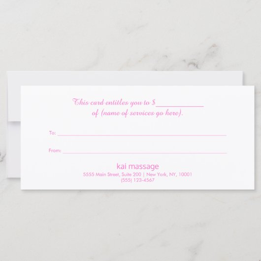 Massagetherapie Cadeaubon Lotus Bloem (Achterkant)