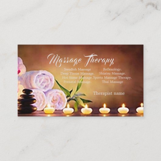 Massagetherapie /Candles Visitekaartje (Voorkant)