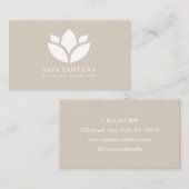 Massagetherapie chiropractor Lotus Bloem Beige Visitekaartje (Voorkant / Achterkant)