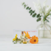 Massagetherapie Daisy Essentiële Olie Aromatherapi Visitekaartje (Staand voorkant)