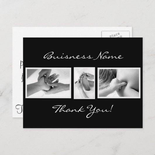 Massagetherapie dank je wel kaart (Voorkant / Achterkant)