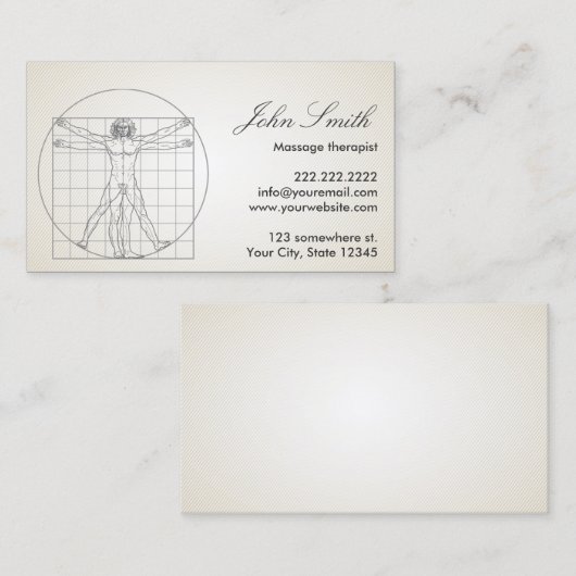 Massagetherapie Davinci Human Body Visitekaartje (Voorkant / Achterkant)