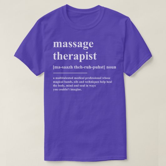 Massagetherapie definitie t-shirt (Design voorkant)
