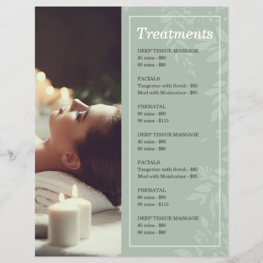 Massagetherapie Diensten Flyer Sjabloon (Achterkant)