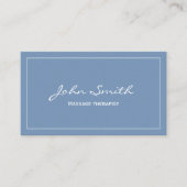 Massagetherapie Eenvoudig platenblauw Visitekaartje (Voorkant)