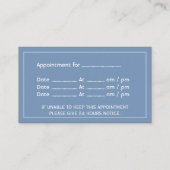 Massagetherapie Eenvoudige Blauwe Afspraak Afsprakenkaartje (Achterkant)