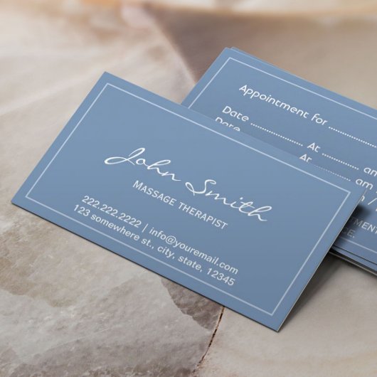 Massagetherapie Eenvoudige Blauwe Afspraak Afsprakenkaartje