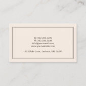 Massagetherapie Eenvoudige omhulde vlakte beige Visitekaartje (Achterkant)