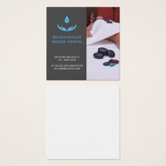 Massagetherapie | Eigenaar van Spa Vierkante Visitekaartjes (Voorkant /achterkant)