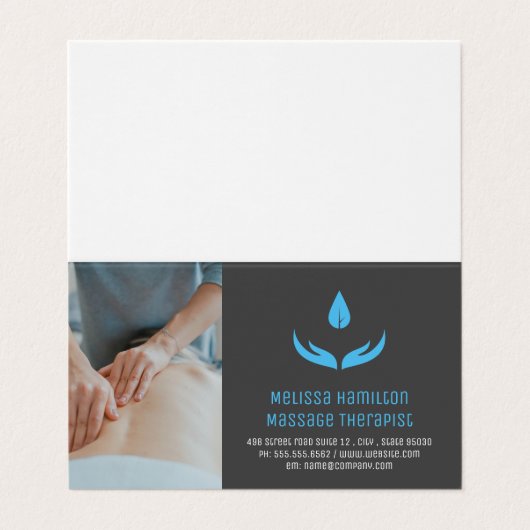 Massagetherapie | Eigenaar van Spa Visitekaartje (Buitenkant ongevouwen)