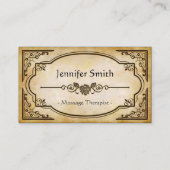 Massagetherapie - Elegant  Antiek Visitekaartje (Voorkant)
