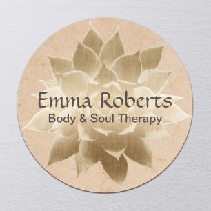  massagetherapie Elegant Gold Lotus Ronde Sticker