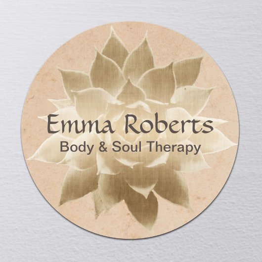 massagetherapie Elegant Gold Lotus Ronde Sticker