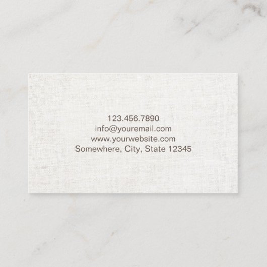 Massagetherapie Elegant Linen Professional Visitekaartje (Achterkant)