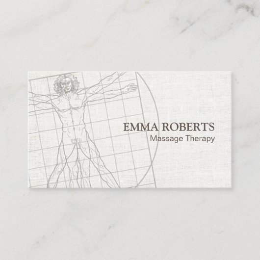 Massagetherapie Elegant Linen Professional Visitekaartje (Voorkant)