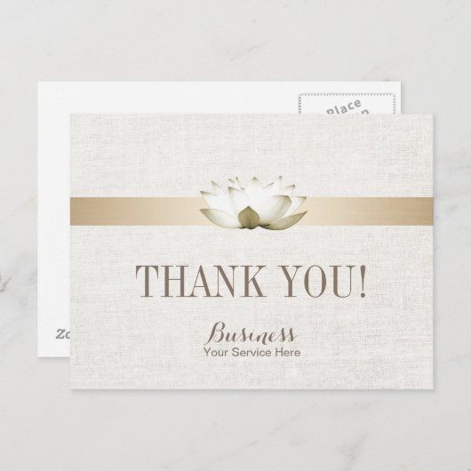 Massagetherapie Elegant Lotus Salon SPA Dank u wel Briefkaart (Voorkant / Achterkant)